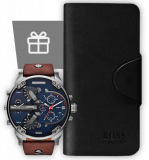 Комплект портмоне Hugo Boss + часы Diesel Brave
