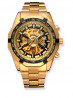 Часы Winner Skeleton Luxury Gold